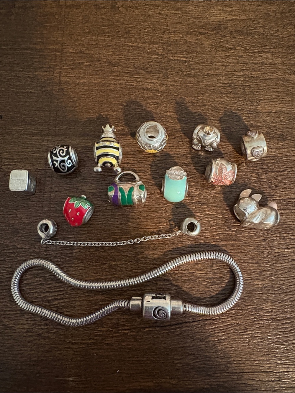 Silver Halia Bracelet with Mixed Enamel Charms